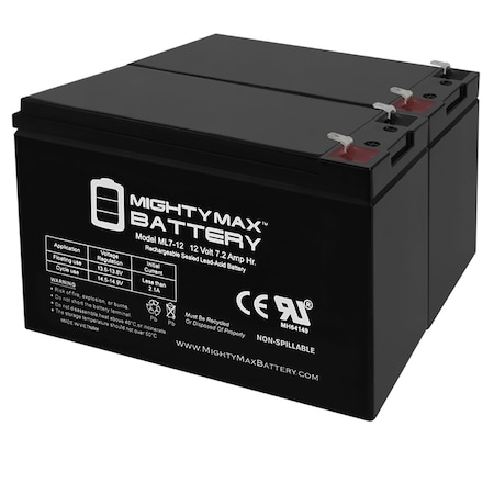 ML7-12 - 12V 7.2AH Replacement UPS Battery For APC Back-UPS 550 BE550G - 2PK